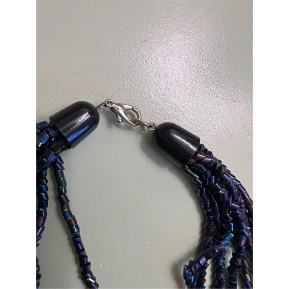 Women’s Blue Fantastic Vintage Bohemian Multi Layered Beaded Glass Necklace - Picture 3 of 5